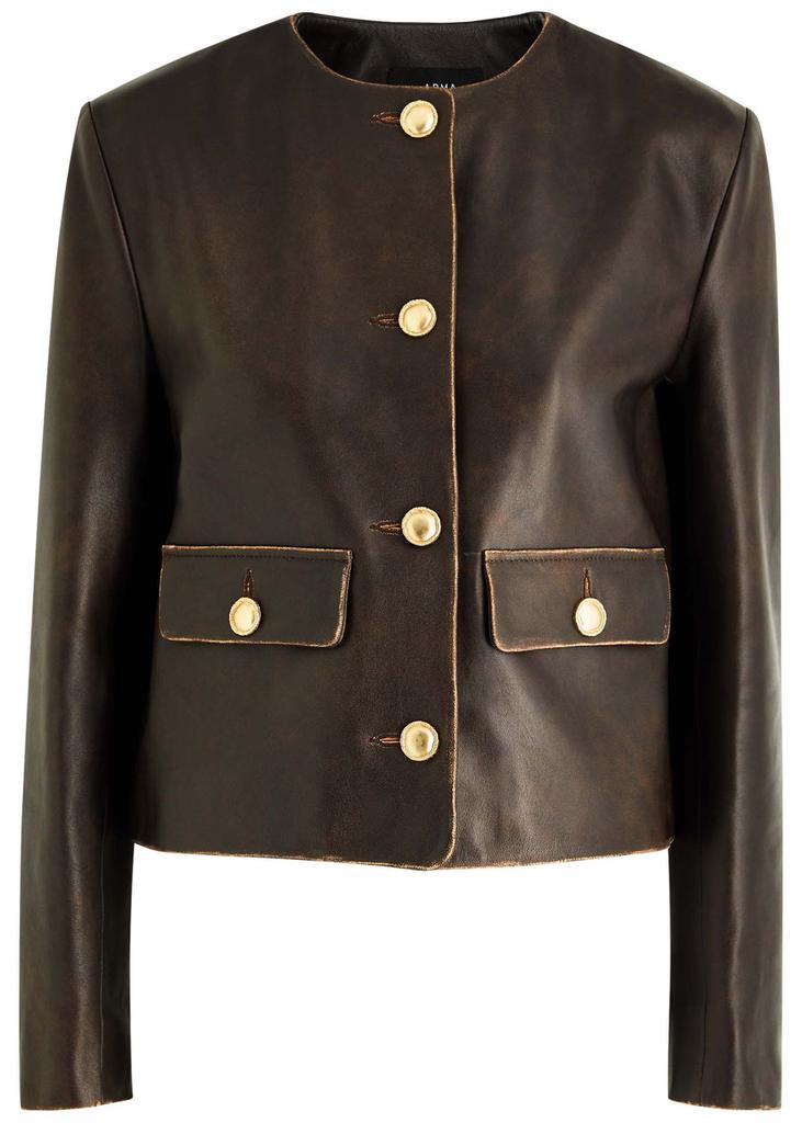 Arma 'Rima' Bordeaux Double Breasted Jacket In Leather Woman