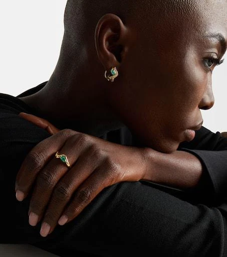 Shay Jewelry 18kt yellow gold (750/1000) ring with emeralds 3