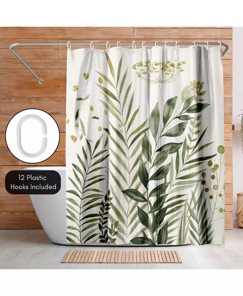 Americanflat 71x74 Floral Eucaliptus Shower Curtain - 100% Polyester - Water-Resistant Bath Curtain 5