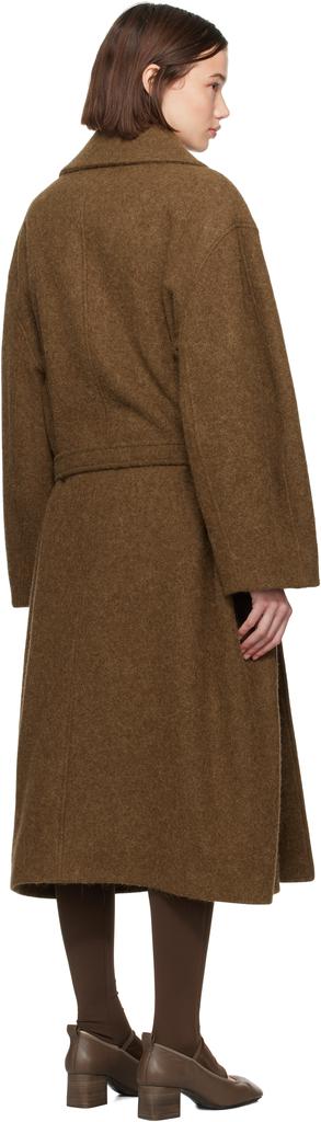 Lemaire Brown Asymmetrical Bathrobe Coat - BeyondStyle