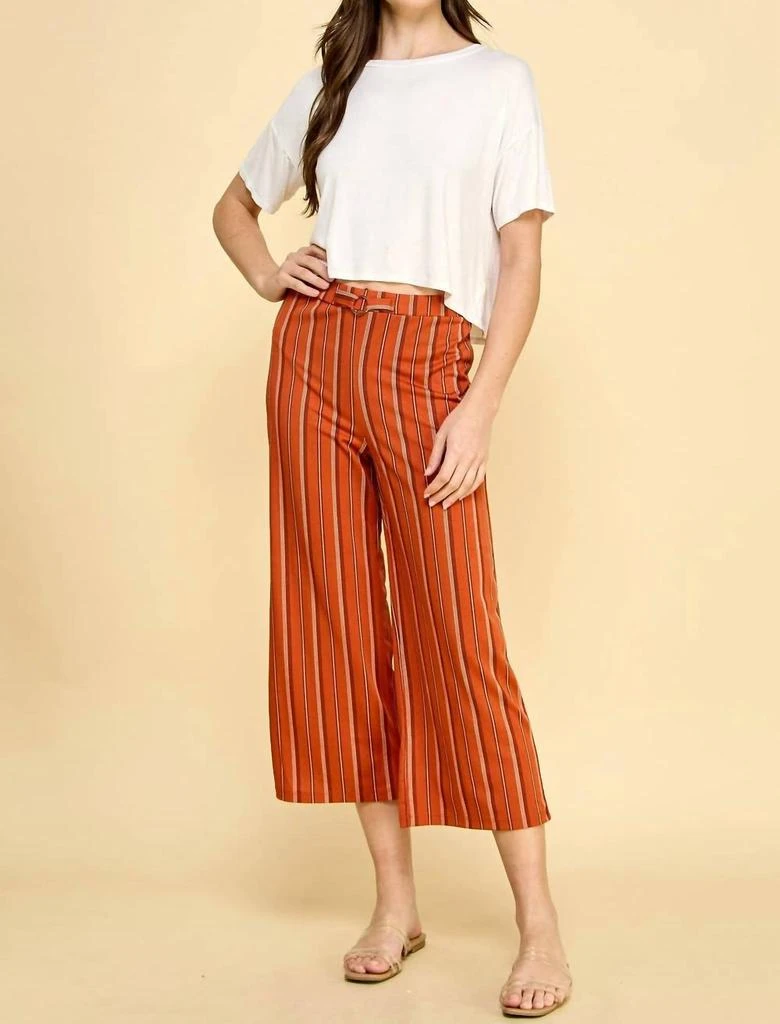 Bebop Bebop - High Waist Cropped Striped Pants 1