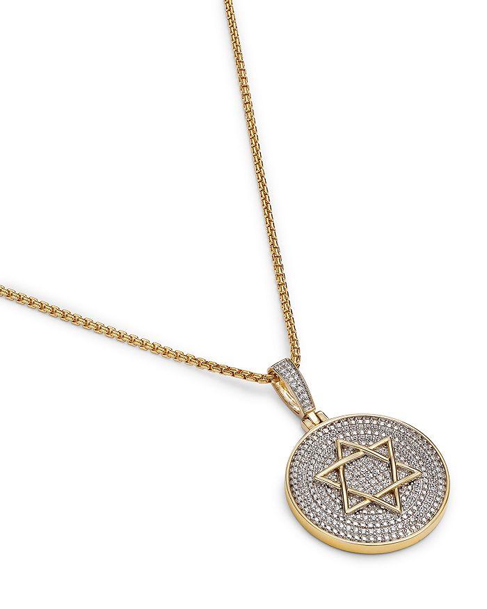 Bloomingdale's Men's Diamond Star of David Medallion Pendant Necklace in 14K Yellow Gold, 0.50 ct. t.w.