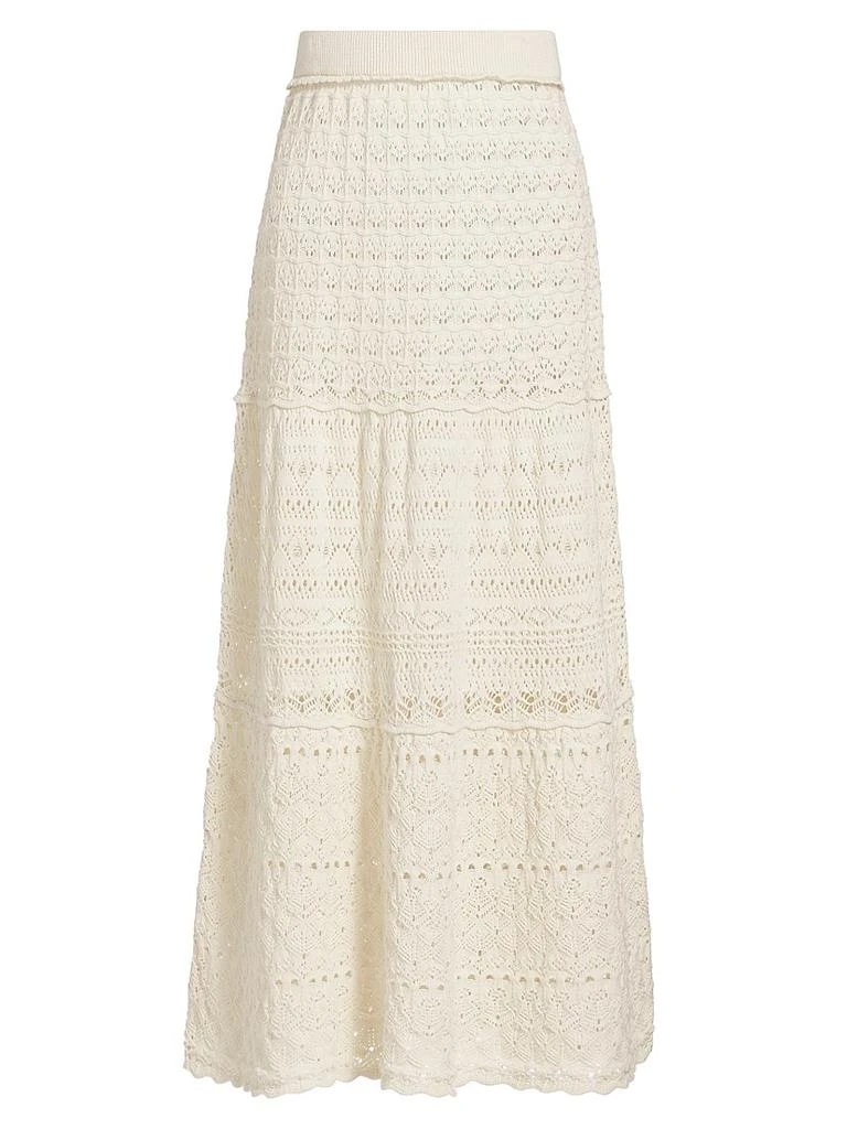ba&sh Josh Cotton Crochet Maxi Skirt