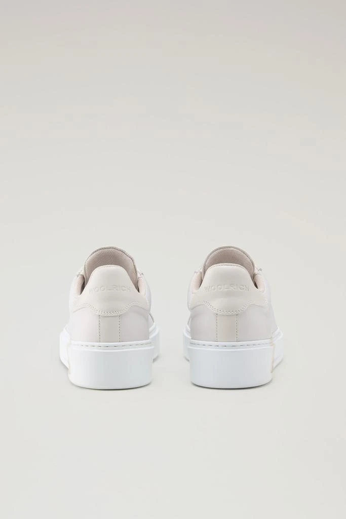 WO-FOOTWEAR Classic Court Sneakers in Technical Fabric with Leather Trim - Women - Beige 3