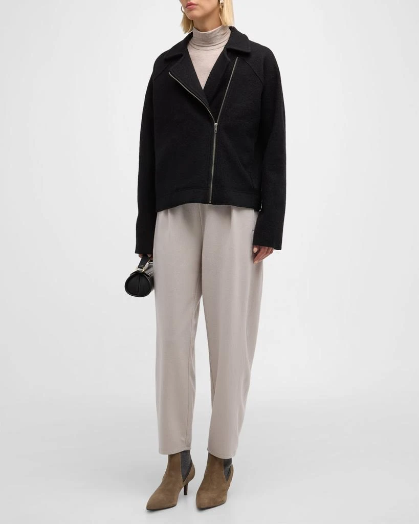 Eileen Fisher Zip-Front Boiled Wool Jacket 2