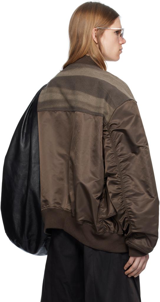 【JiyongKim】Sun-Bleached Flight Jacket S JiyongKim Brown Sun-Bleached Flight Bomber Jacket - Jackets