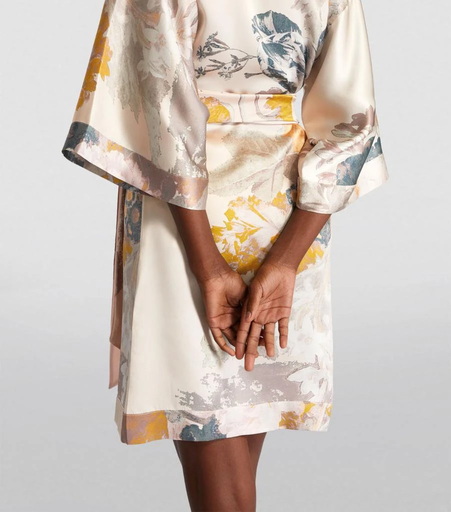 Carine Gilson Silk Butterfly Short Robe 6