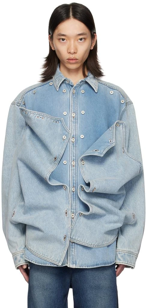Y/Project Blue Snap Off Denim Shirt 1