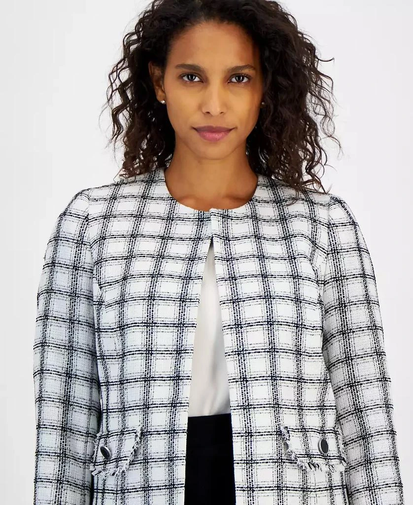 Kasper Women's Plaid Open-Front Blazer, Regular & Petite 4