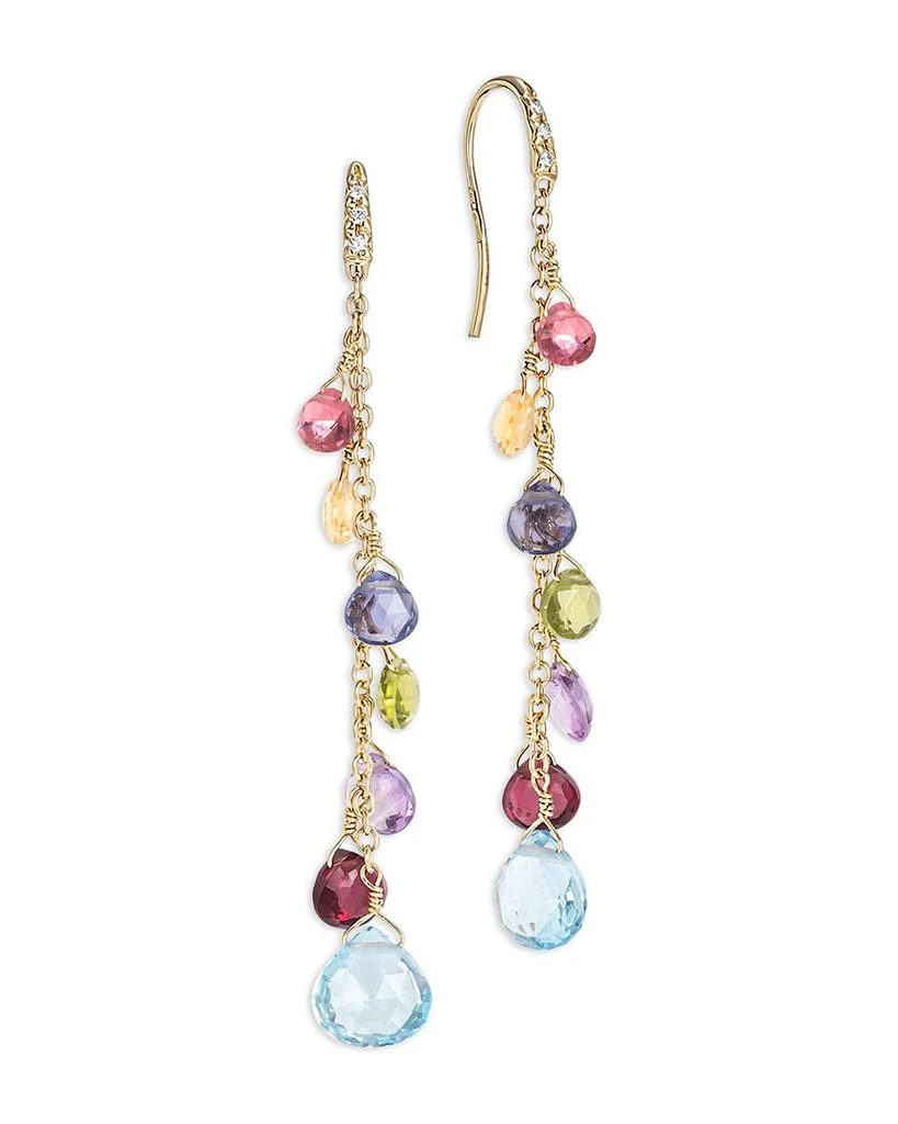Marco Bicego 18K Yellow Gold Paradise Mixed Gemstone Drop Earrings 1