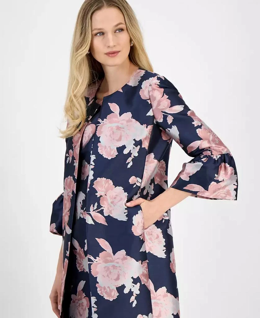 Kasper Women's Floral-Print Jacquard Topper Jacket 3