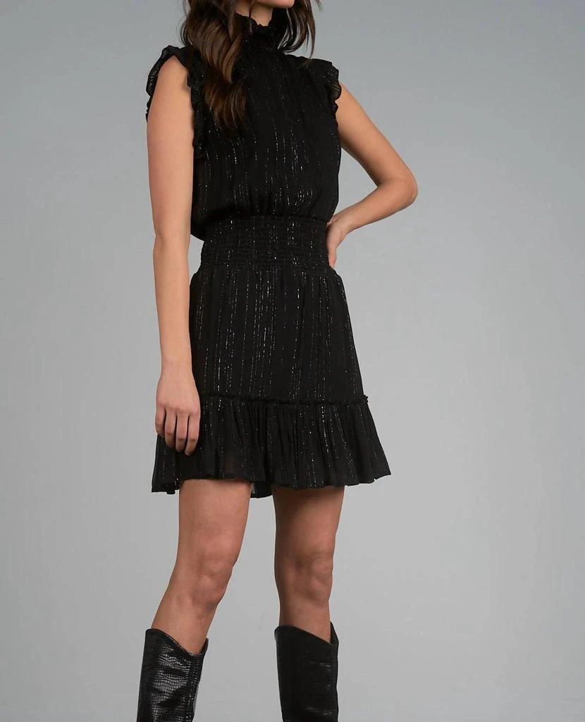 Elan Clara Mock Neck Mini Dress In Black 2