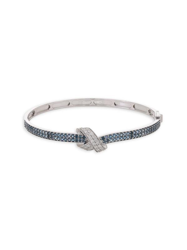 HUEB Fitas 14K White Gold, London Blue Topaz & Diamond Bangle Bracelet