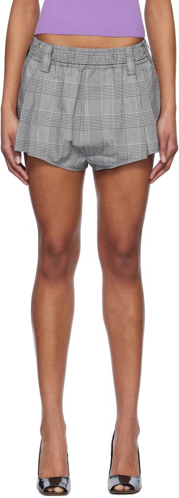 Meryll Rogge Black 
White Drawstring Micro Shorts
