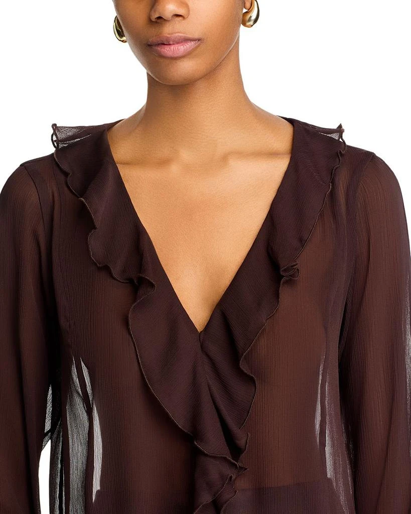 Lucy Paris V Neck Ruffle Top 4