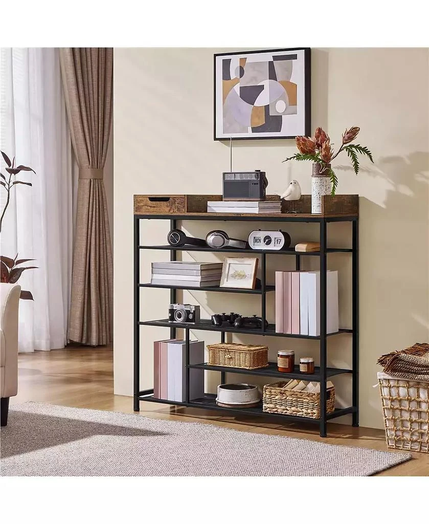 Yaheetech Modern Industrial Free-Standing 6-Layer Shoe Rack with Drawer 9