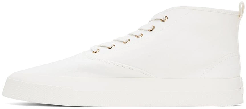 Maison Kitsune White High-Top Canvas Lace-Up Sneakers 3