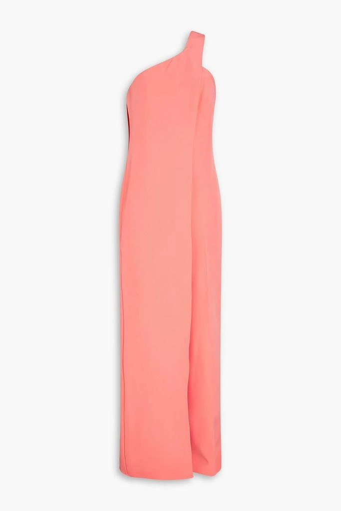 HALSTON Juli one-shoulder layered crepe wide-leg jumpsuit 1