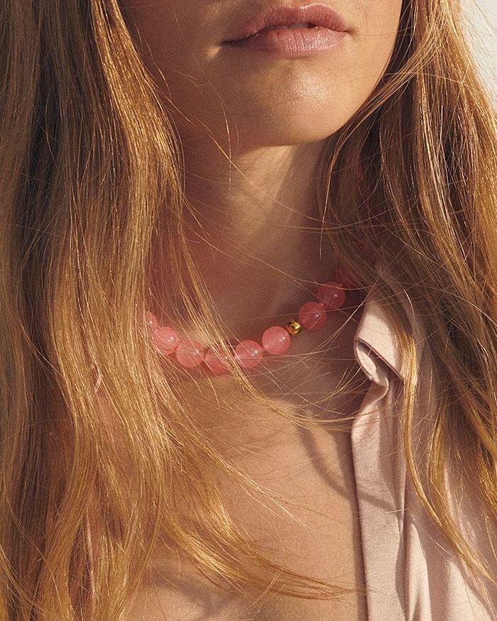 ANNI LU Pink Bubbles Mixed Bead Collar Necklace, 15.55"-17.32"