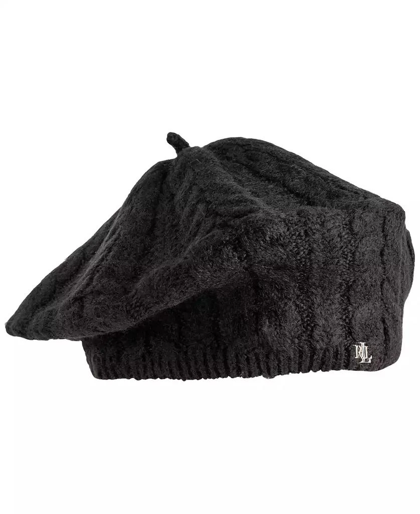 Lauren Ralph Lauren Fuzzy Cable Knit Beret Hat 1