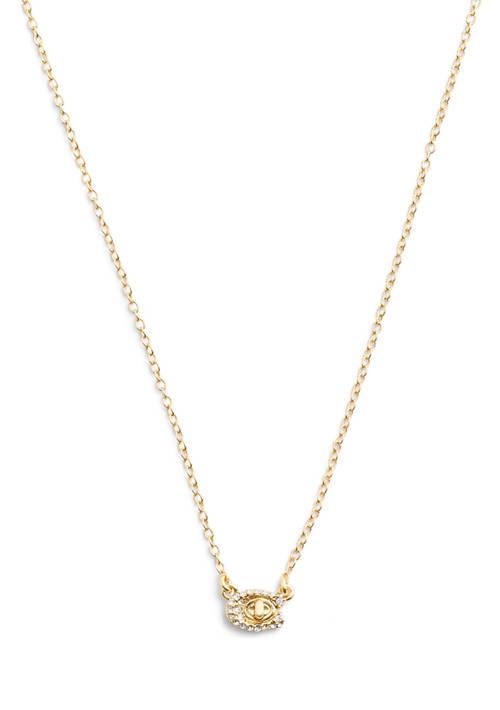Coach Signature C Pav Turnlock Pendant Necklace - Fashion