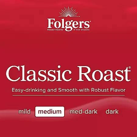 Folgers Folgers Classic Medium Roast Ground Coffee, 43.5 oz. 5