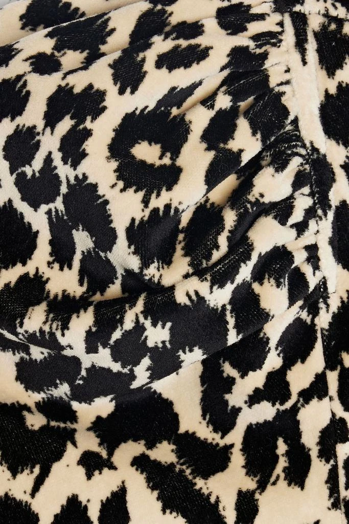 BATSHEVA Dirndl cropped leopard-print cotton-velvet top 4