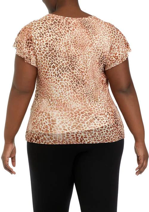 Vince Camuto Camuto Plus Size Three Layered Ruffled Printed Top 2
