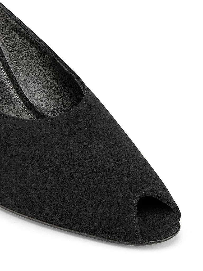 Totême 75MM Velvet Peep-Toe Wedge Mules 5