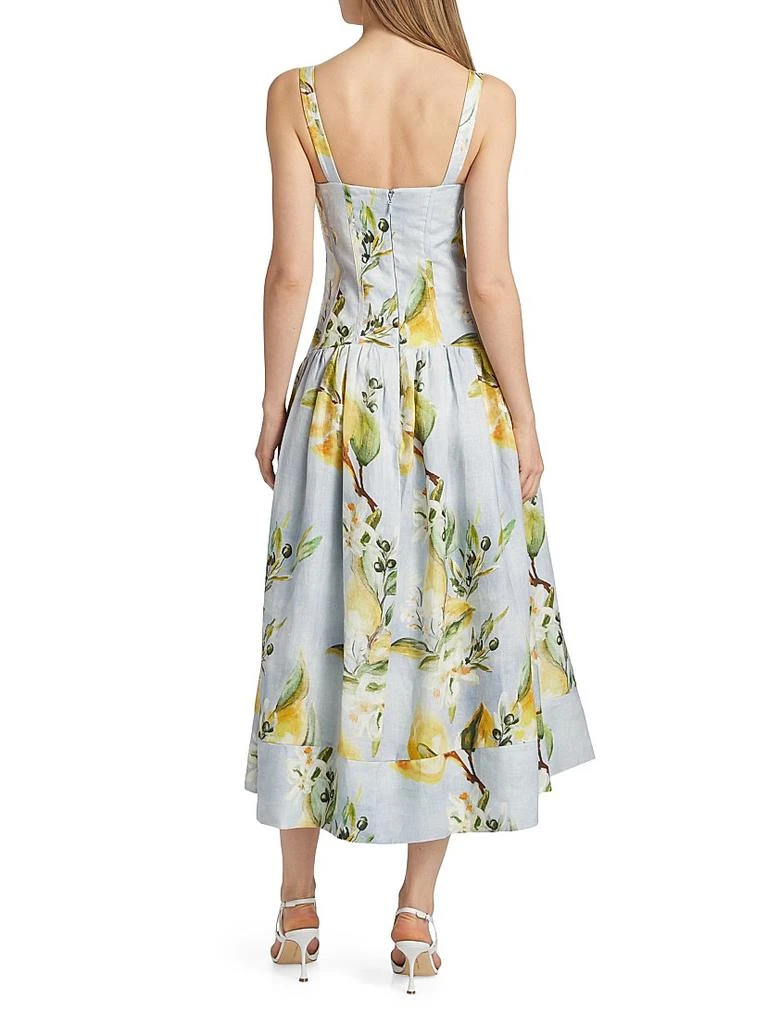 chinese dress ladies Plum Linen-Blend Drop Waist Cora Midi Dress