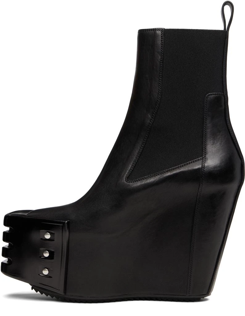 Rick Owens Black Grilled Wedge Beatle Chelsea Boots 3