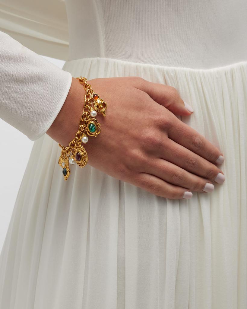 BEN-AMUN Stone and Pearly Charm Bracelet