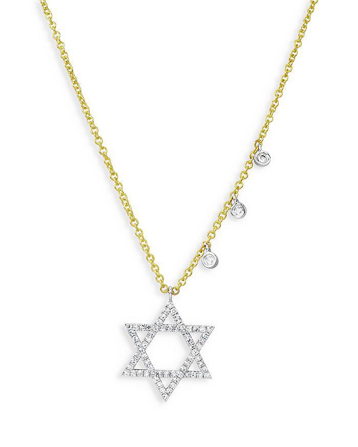 Meira T 14K White & Yellow Gold Diamond Star of David Pendant Necklace, 18"