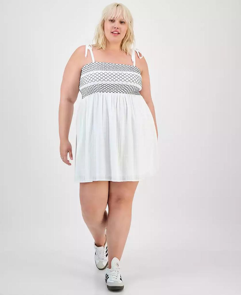 Almost Famous Trendy Plus Two-Tone Smocked-Bust Dress