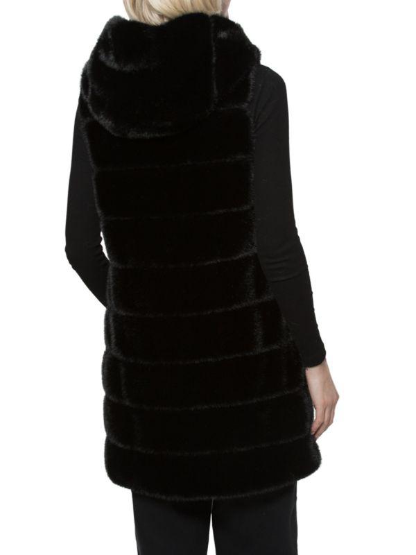 BELLE FARE Faux Fur Hooded Vest