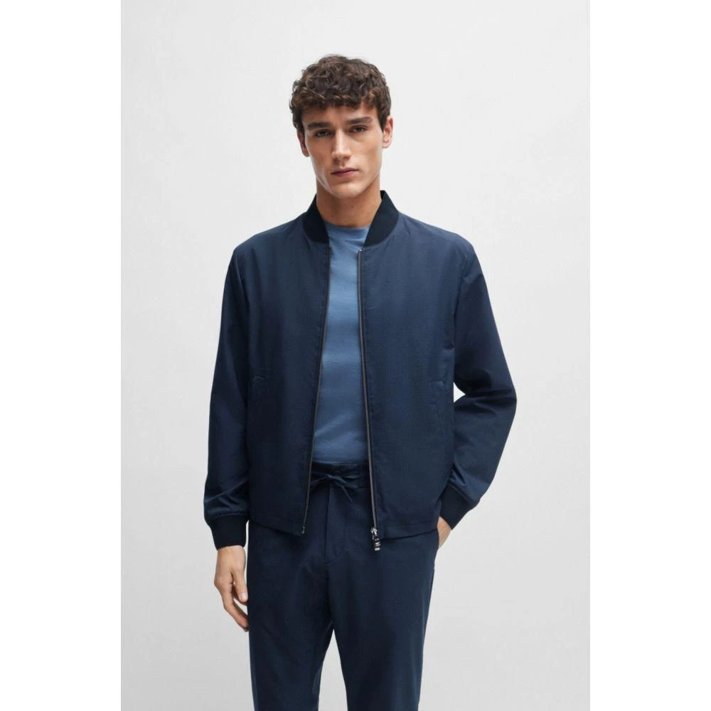Hugo Boss Slim-fit jacket in wrinkle-resistant mesh 3