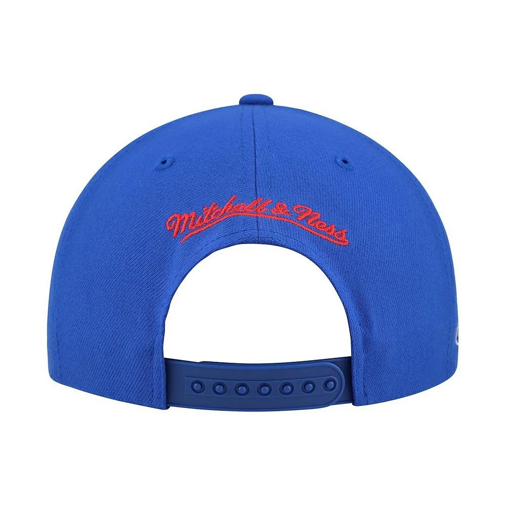 Mitchell & Ness Men's White/Royal Kansas Jayhawks Retro Sport Color Block Script Snapback Hat 3