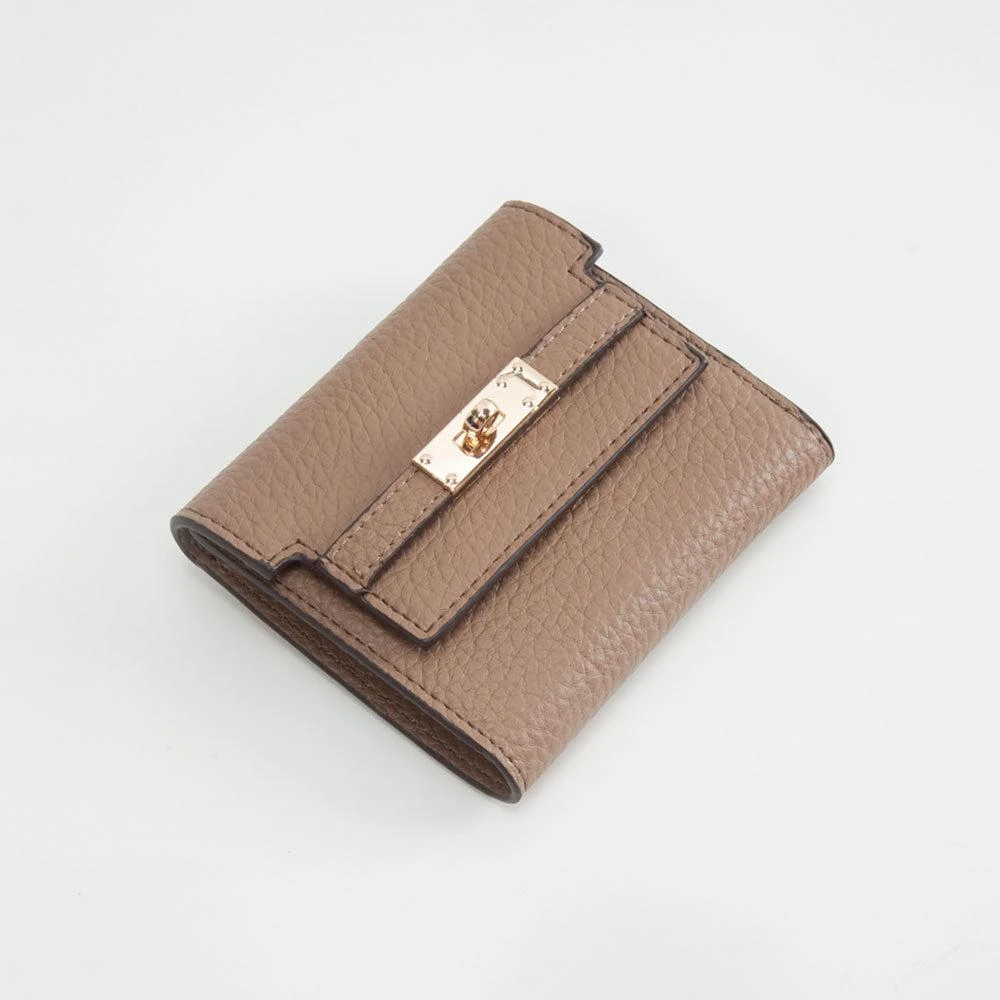 FASHNZFAB Metal Deco Accent Faux Leather Compact Fold Wallet 6