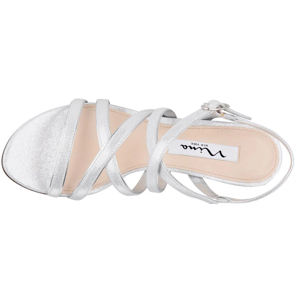 Nina Genaya Metallic Kitten Heel Evening Sandals 5