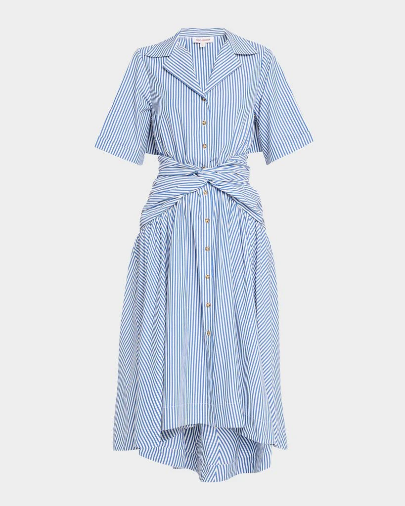 Rosie Assoulin Striped Tie High-Low Shirtdress 1