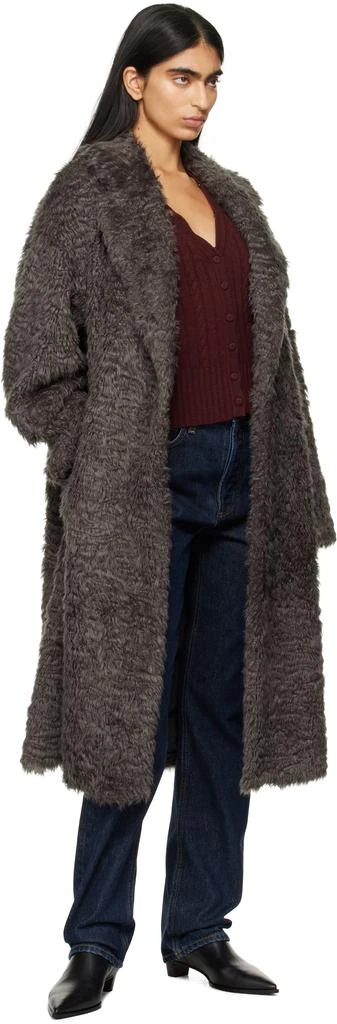 STAND STUDIO Gray Nicole Faux-Fur Coat 4
