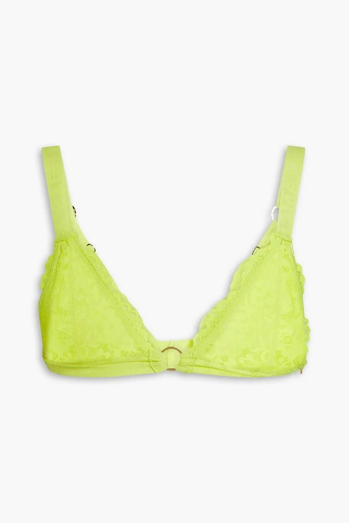 Stella McCartney Neon stretch-lace triangle bra 1