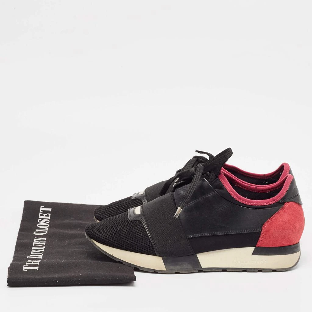 Balenciaga Balenciaga Black/Pink Leather and Mesh Race Runner Sneakers Size 39 9