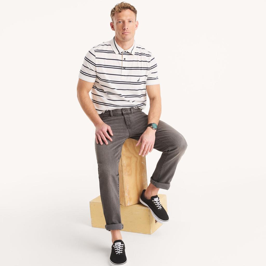 Nautica Mens Classic Fit Striped Polo