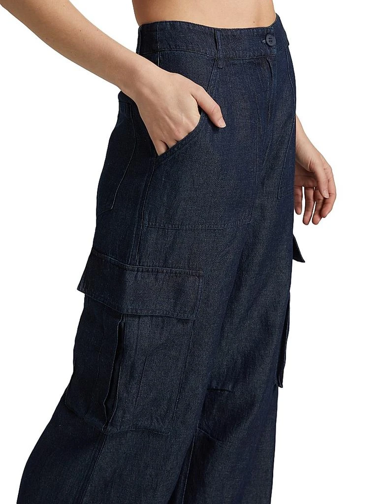 Susana Monaco Denim Linen-Blend Cargo Pants 6