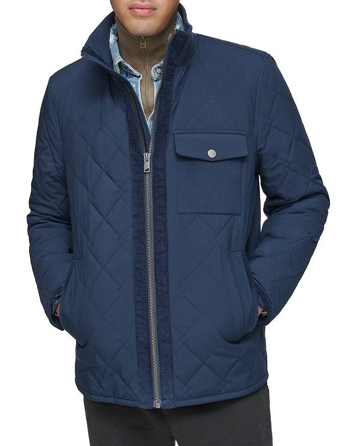 Andrew Marc Amberg Diamond Quilted Corduroy Trim Water Resistant Jacket