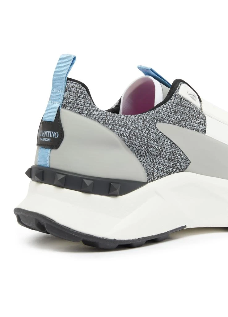 Valentino True Act openwork fabric and rubberized fabric sneakers 7