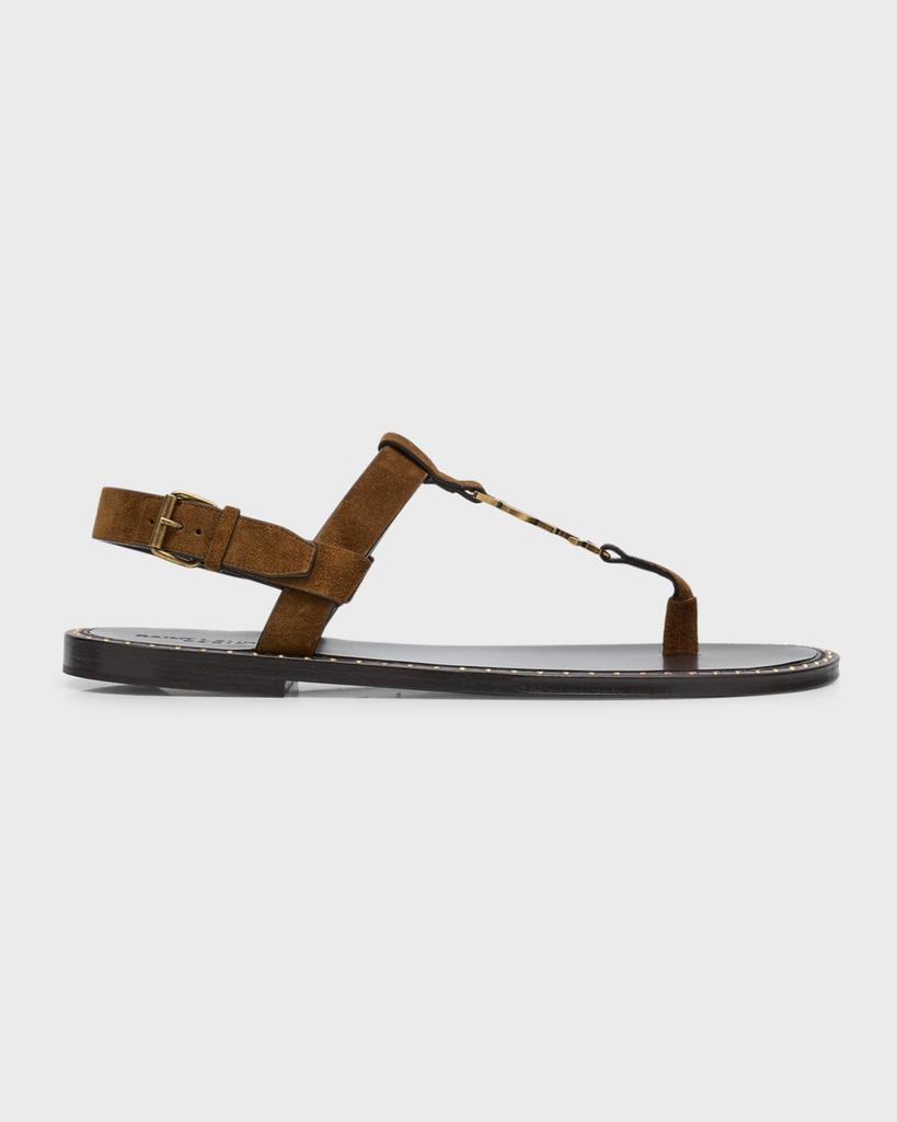 Yves Saint Laurent Cassandre Sandals In Suede - Shoes