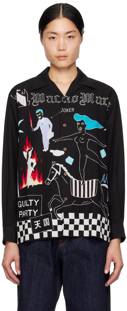 Wacko Maria Black Printed Shirt
