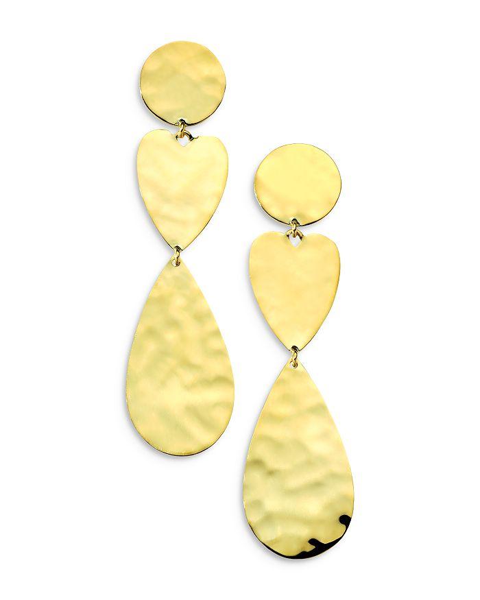Ippolita 18K Yellow Gold 18K Classico Crinkle Mixed Shape Triple Drop Earrings